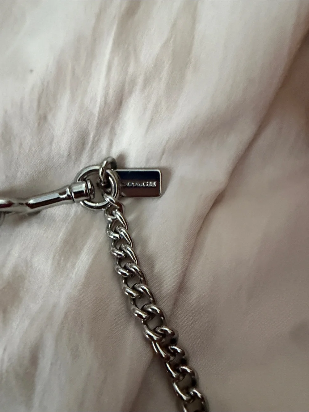 Coach Silver Chain Strap with Curb Links